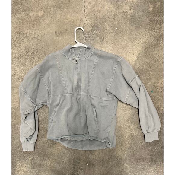 Youngla Los Angeles cream-colored quarter-zip pullover sweatshirt, Size Small - Picture 1 of 1